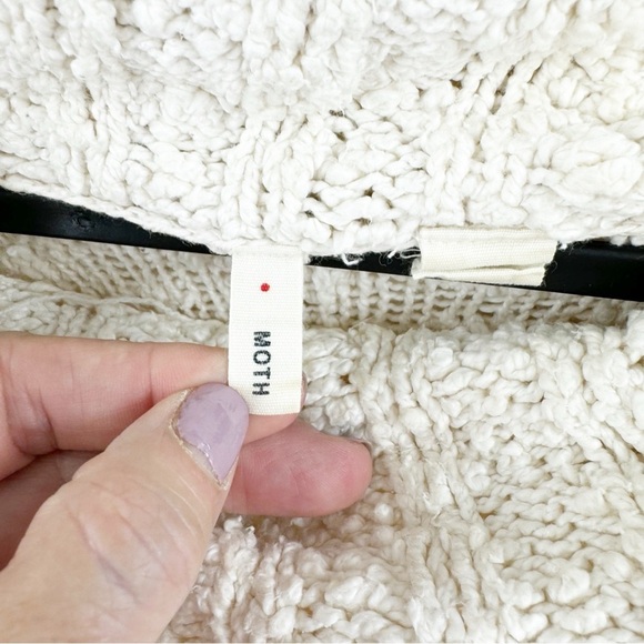 ✅ ANTHROPOLOGIE MOTH CREAM COWL NECK SWEATER SIZE LARGE NEUTRAL - Picture 6 of 11